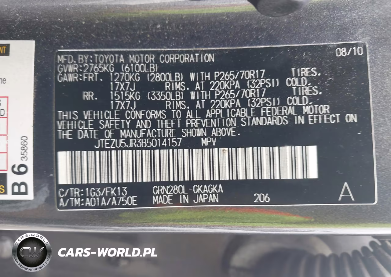 2011 Toyota 4Runner Sr5 V6 VIN:JTEZU5JR3B5014157 - 9
