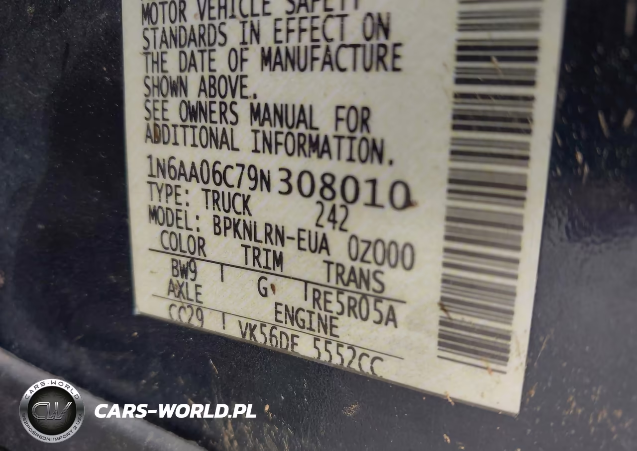 2009 Nissan Titan Xe VIN:1N6AA06C79N308010 - 9