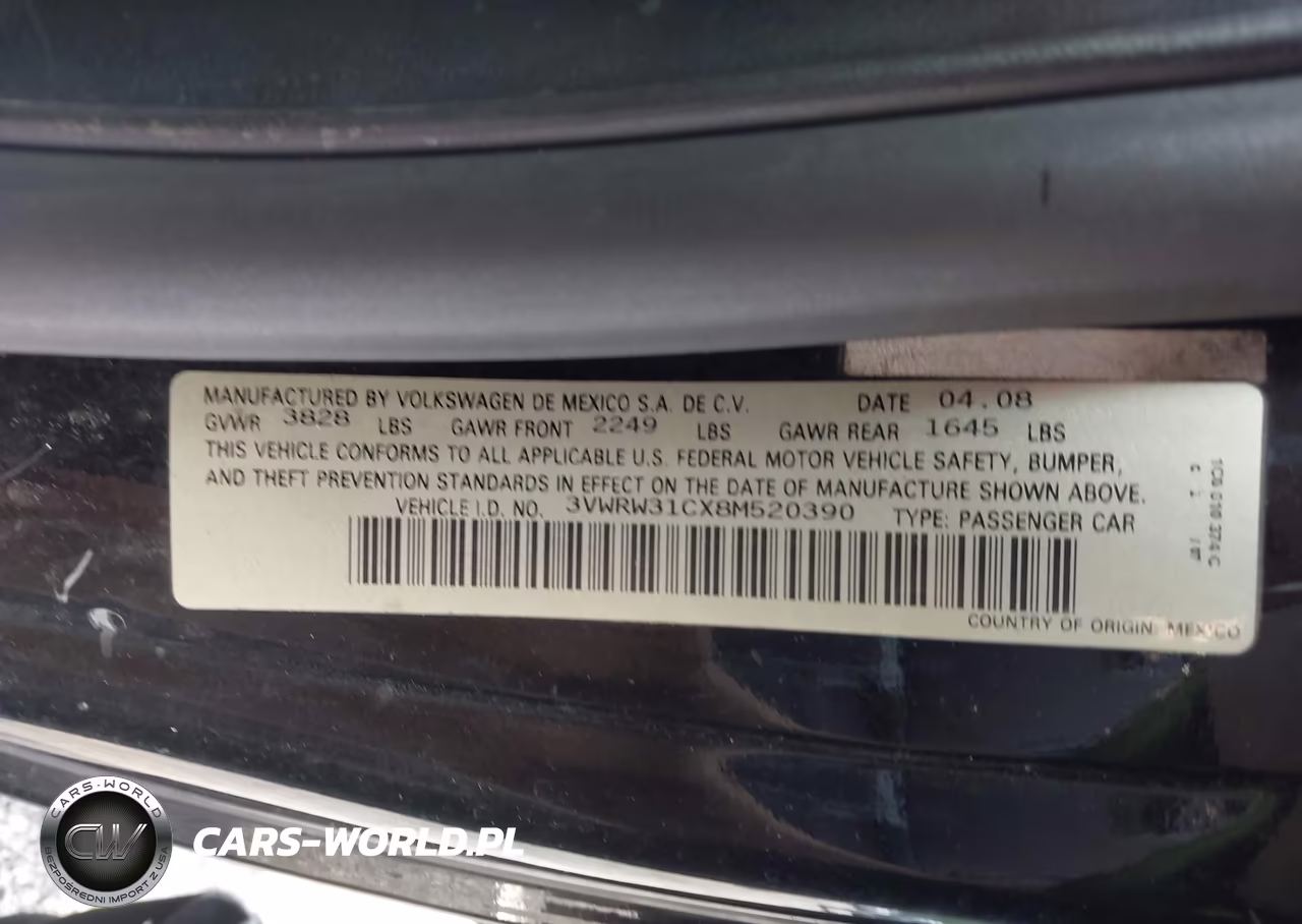 2008 Volkswagen New Beetle S VIN:3VWRW31CX8M520390 - 9