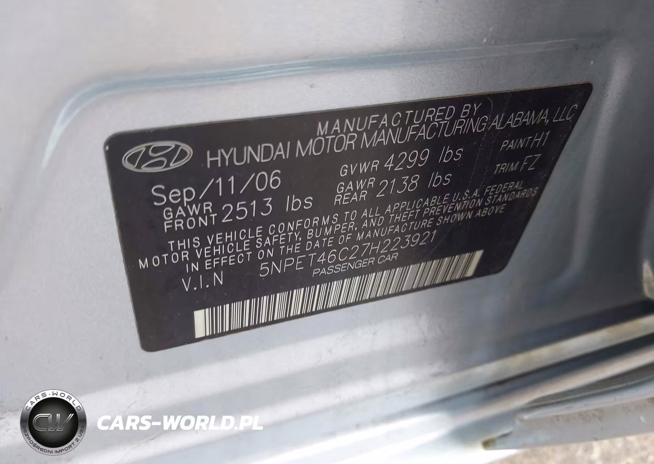 2007 Hyundai Sonata Gls-Gls W-Xm VIN:5NPET46C27H223921 - 9