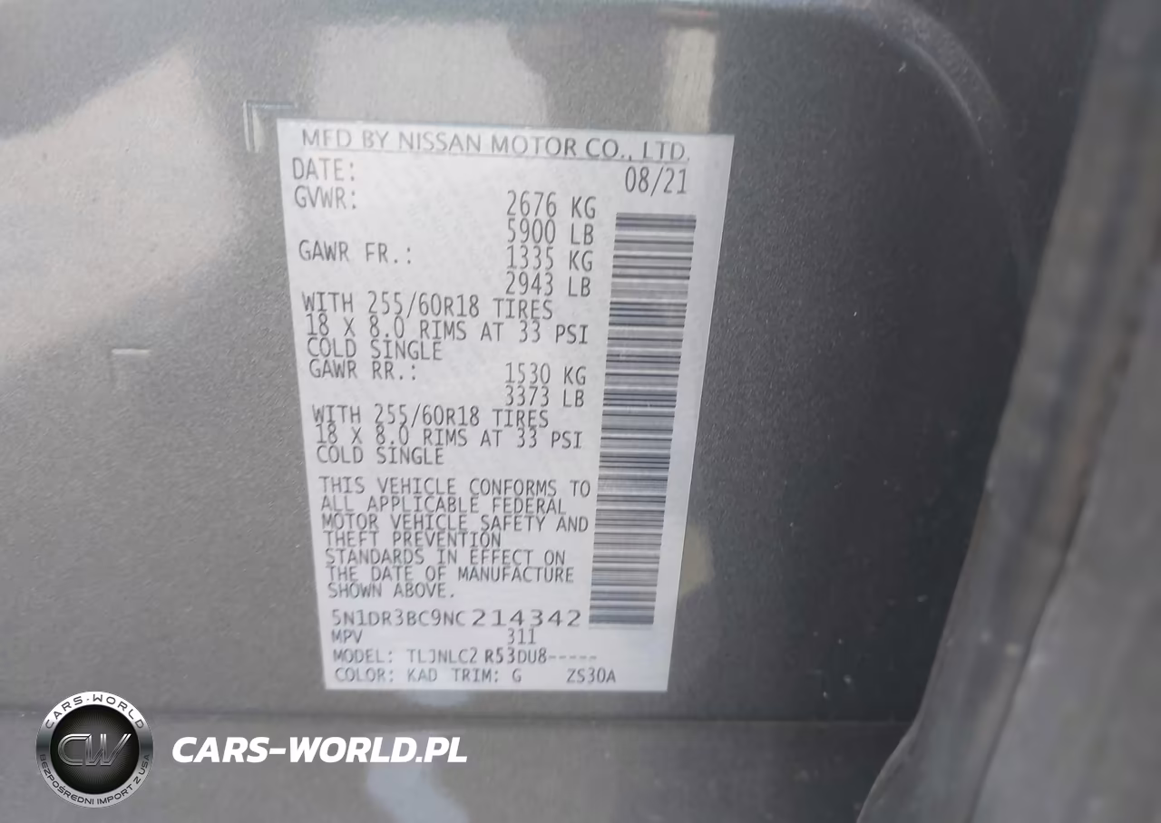 2022 Nissan Pathfinder Sv 4Wd VIN:5N1DR3BC9NC214342 - 9