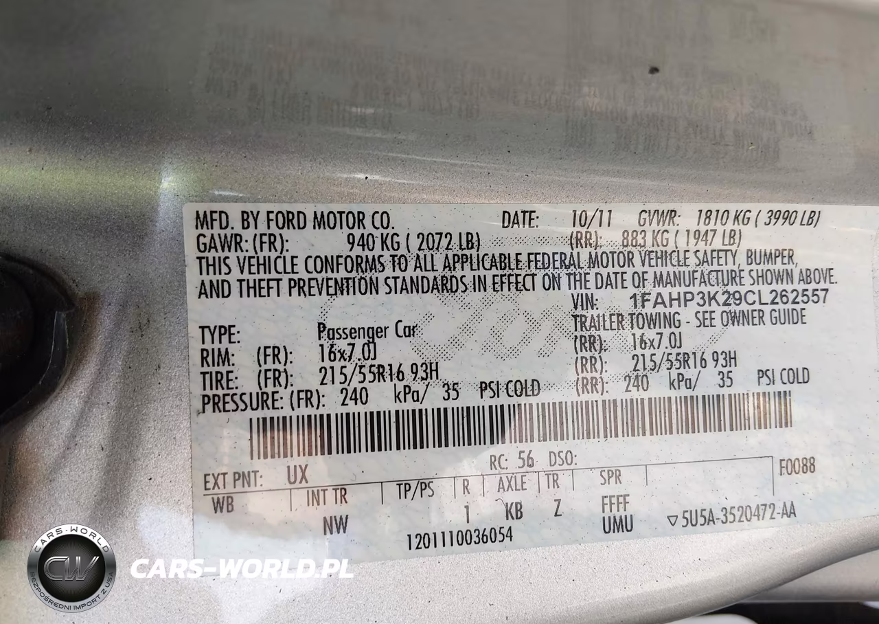 2012 Ford Focus Se VIN:1FAHP3K29CL262557 - 9