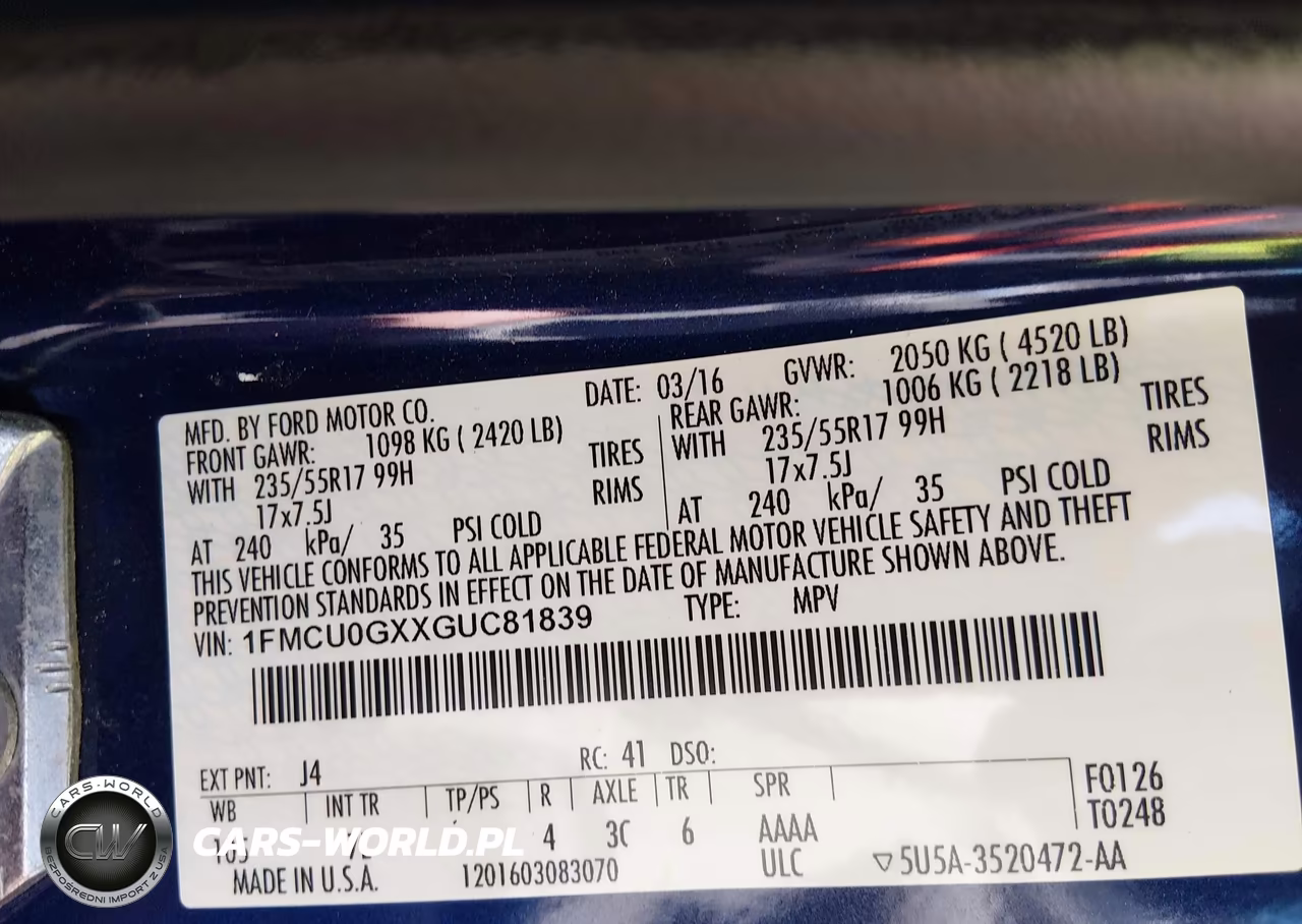2016 Ford Escape Se VIN:1FMCU0GXXGUC81839 - 9