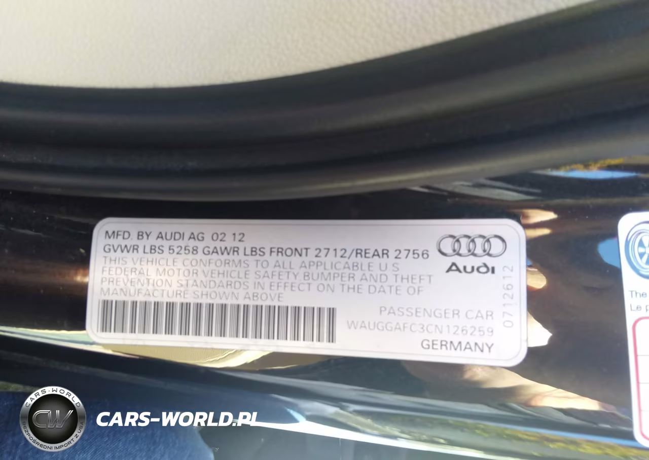 2012 Audi A6 3.0 Premium VIN:WAUGGAFC3CN126259 - 9