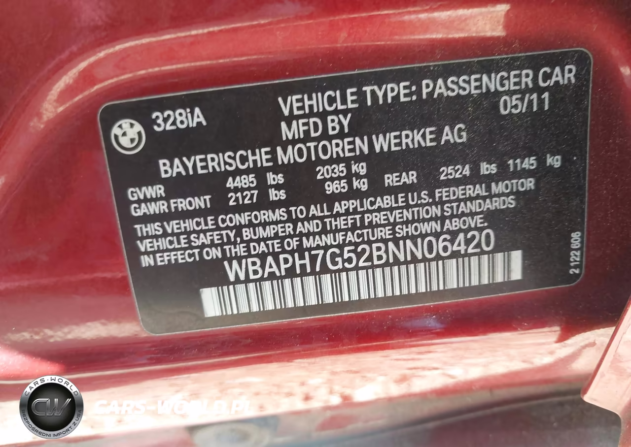2011 BMW 328I VIN:WBAPH7G52BNN06420 - 9