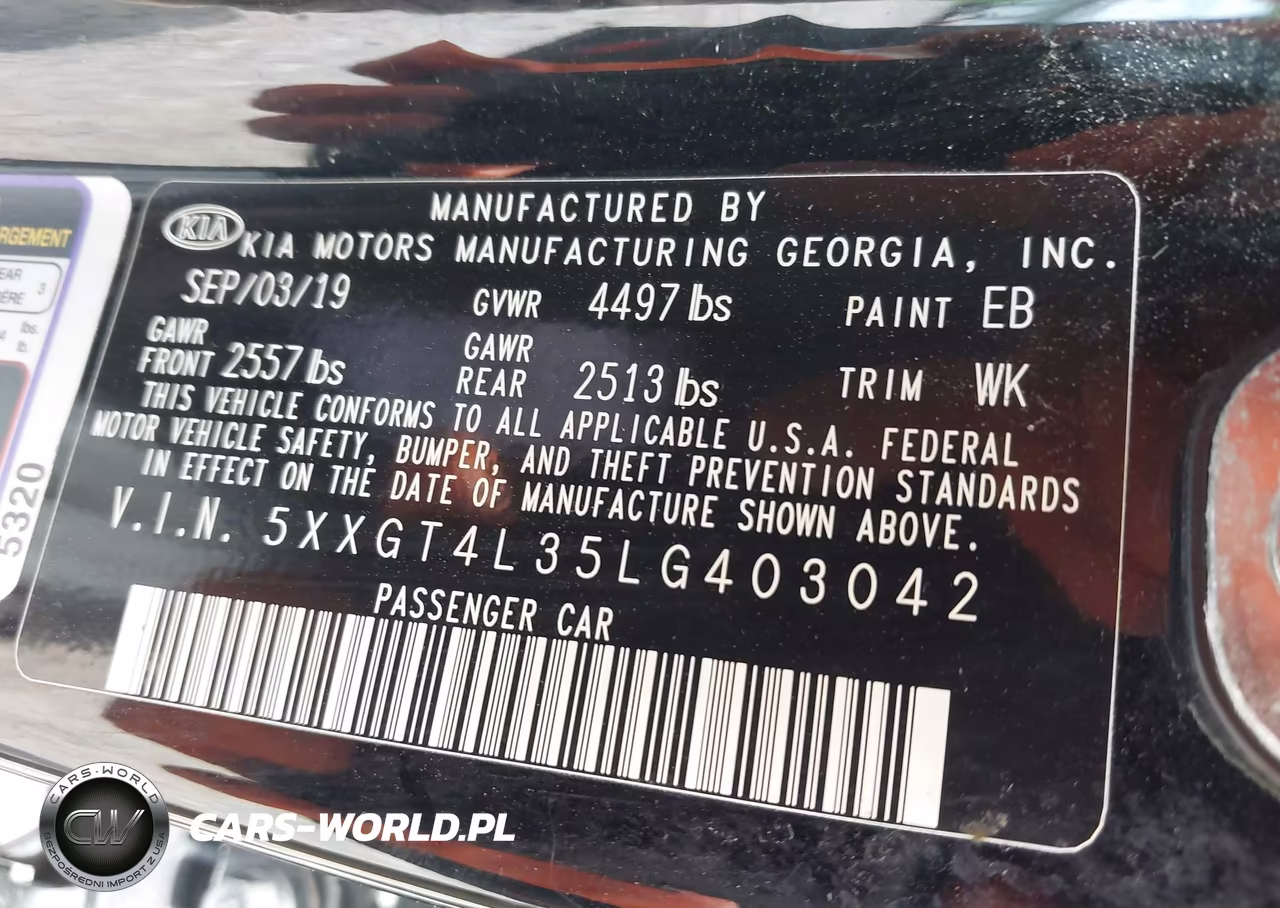 2020 Kia Optima S VIN:5XXGT4L35LG403042 - 9