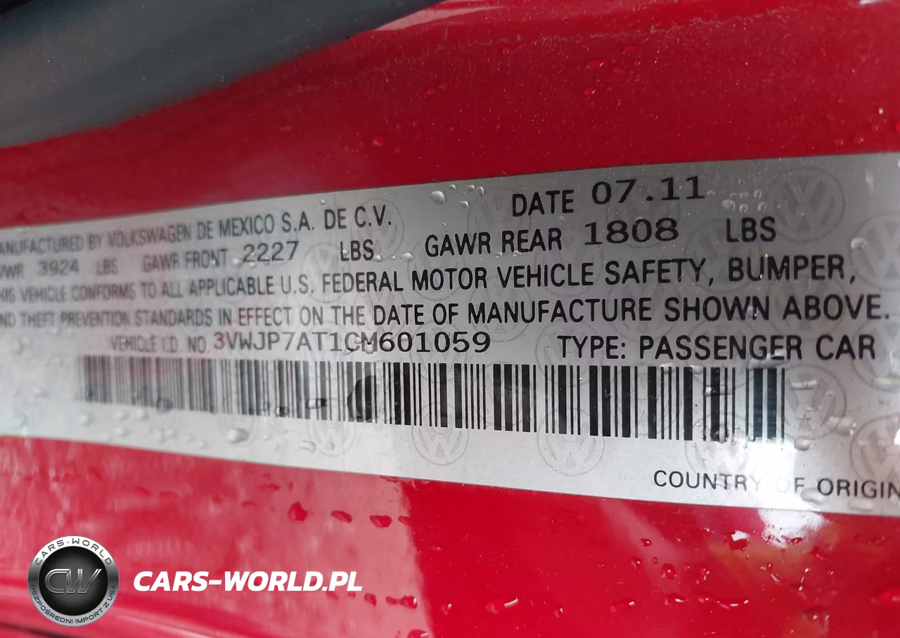 2012 Volkswagen Beetle 2.5L VIN:3VWJP7AT1CM601059 - 9