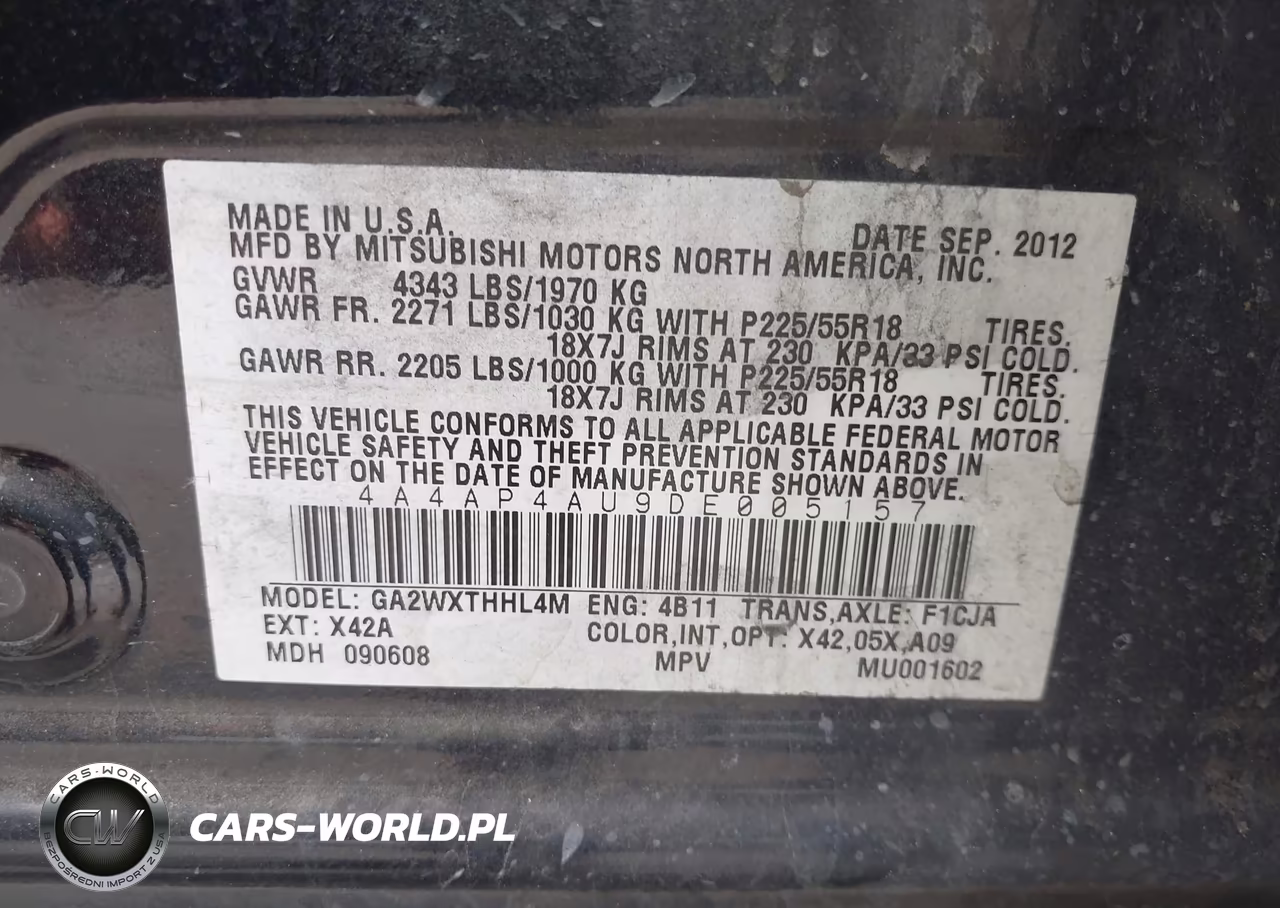 2013 Mitsubishi Outlander Sport Se VIN:4A4AP4AU9DE005157 - 9