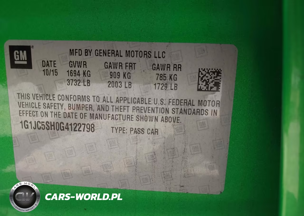 2016 Chevrolet Sonic Lt Auto VIN:1G1JC5SH0G4122798 - 9