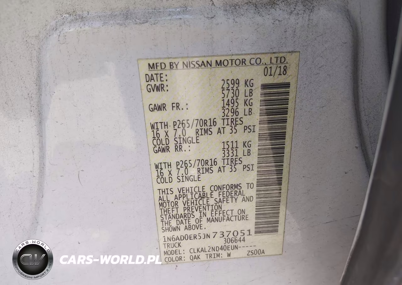 2018 Nissan Frontier Sv VIN:1N6AD0ER5JN737051 - 9