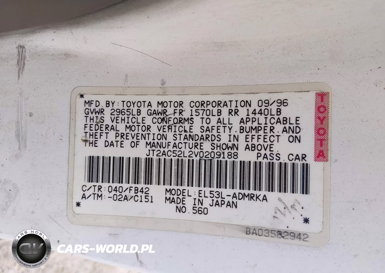 1997 Toyota Tercel Ce VIN:JT2AC52L2V0209188 - 9