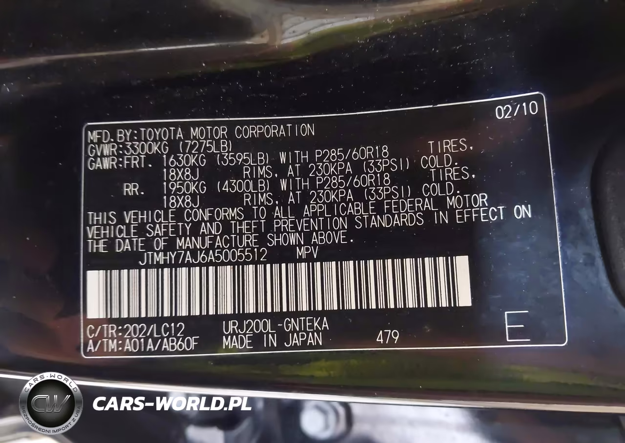2010 Toyota Land Cruiser V8 VIN:JTMHY7AJ6A5005512 - 9