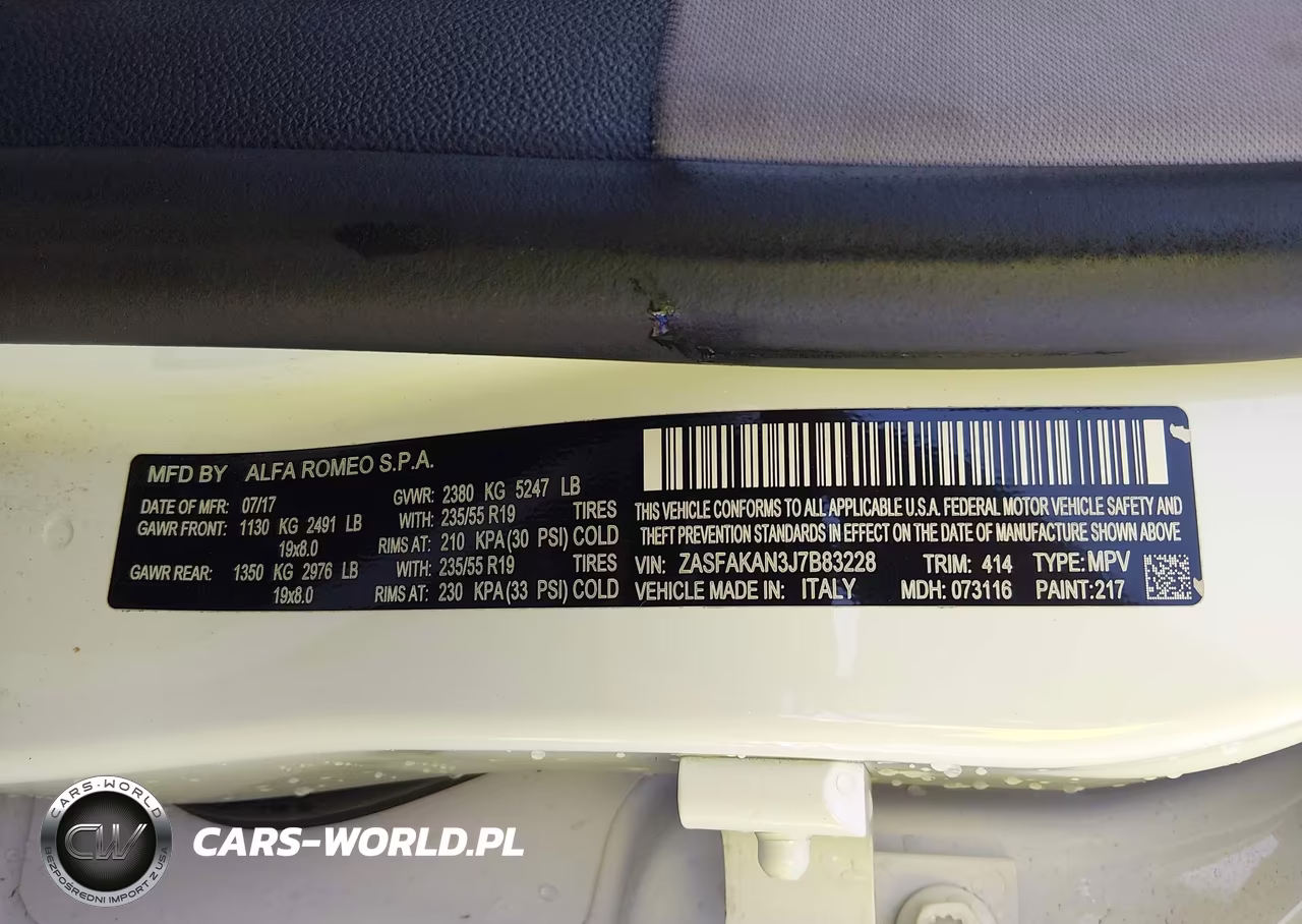 2018 Alfa Romeo Stelvio Awd VIN:ZASFAKAN3J7B83228 - 9