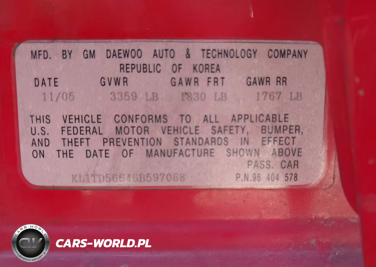 2006 Chevrolet Aveo Ls VIN:KL1TD56646B597068 - 9