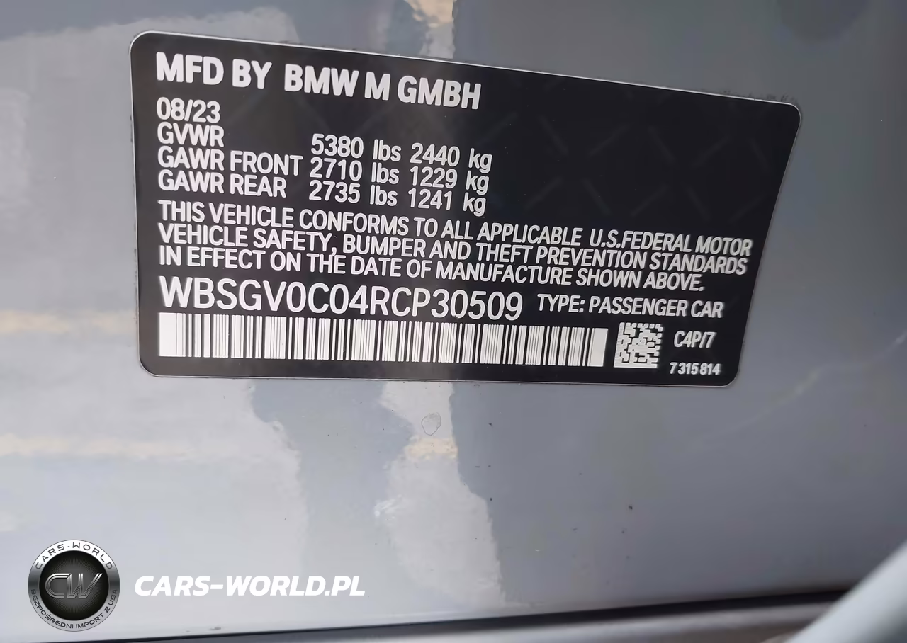 2024 BMW M8 Gran Coupe Competition VIN:WBSGV0C04RCP30509 - 9