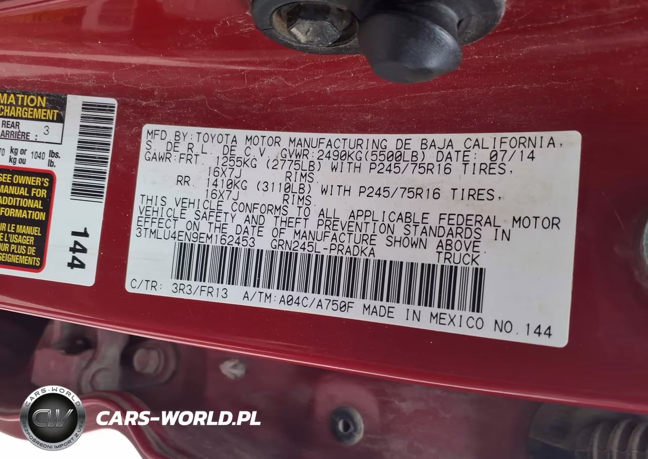 2014 Toyota Tacoma Base V6 VIN:3TMLU4EN9EM162453 - 9