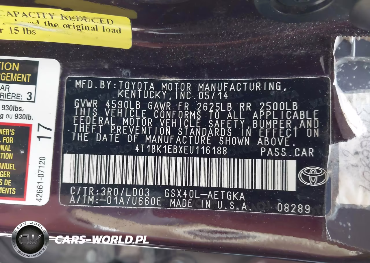 2014 Toyota Avalon Xle VIN:4T1BK1EBXEU116188 - 9