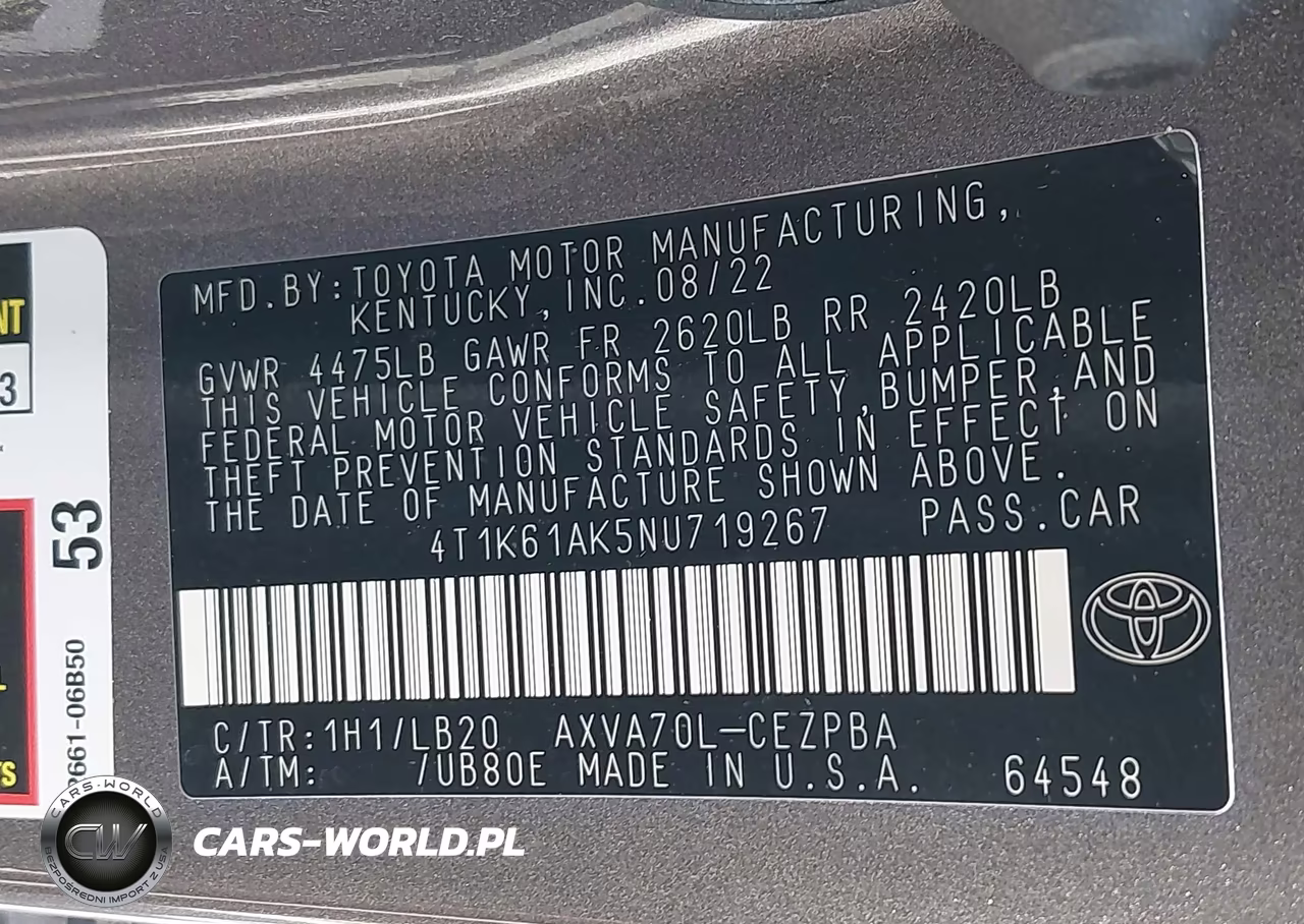 2022 Toyota Camry Xse VIN:4T1K61AK5NU719267 - 9