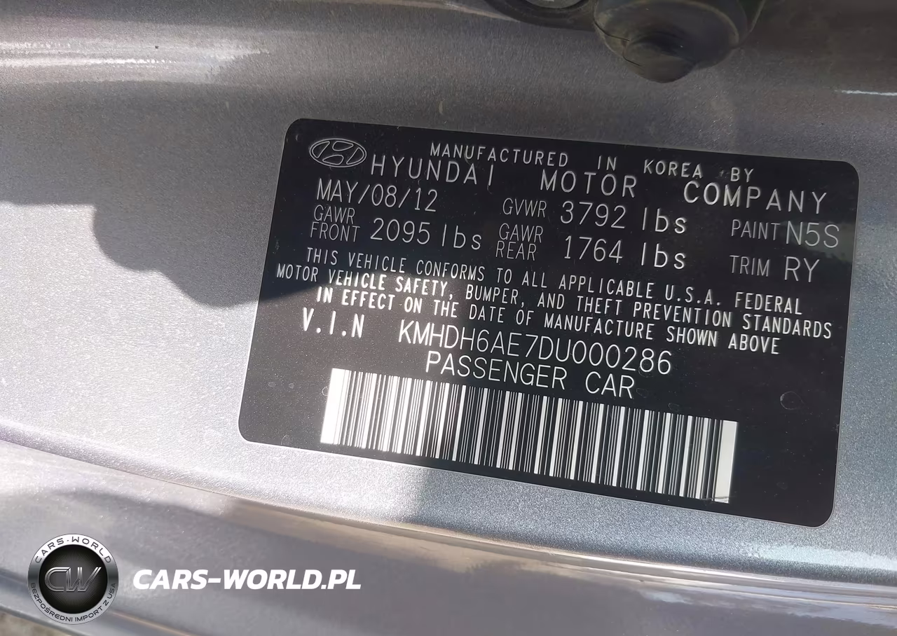 2013 Hyundai Elantra Gs VIN:KMHDH6AE7DU000286 - 9