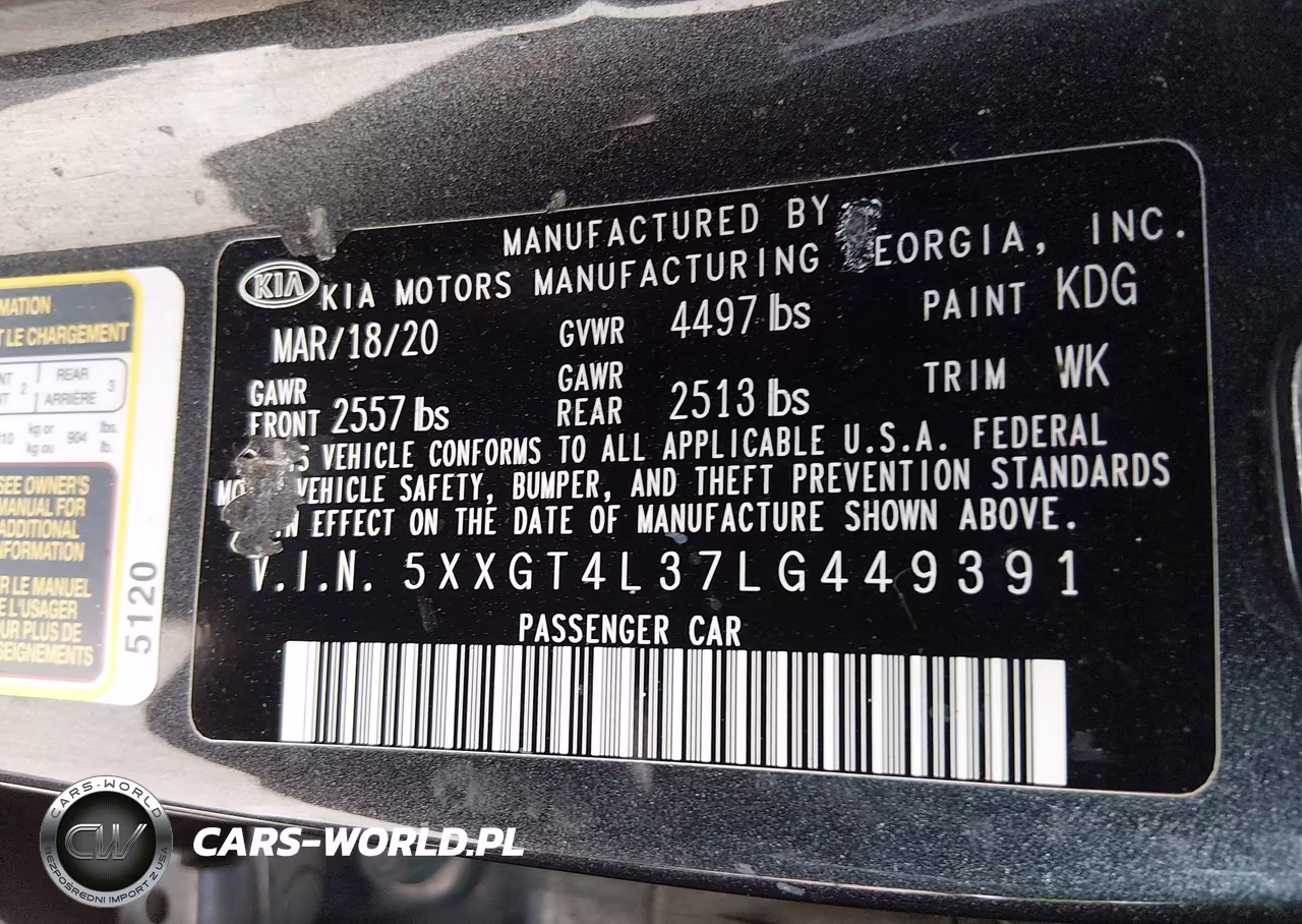 2020 Kia Optima Lx VIN:5XXGT4L37LG449391 - 9