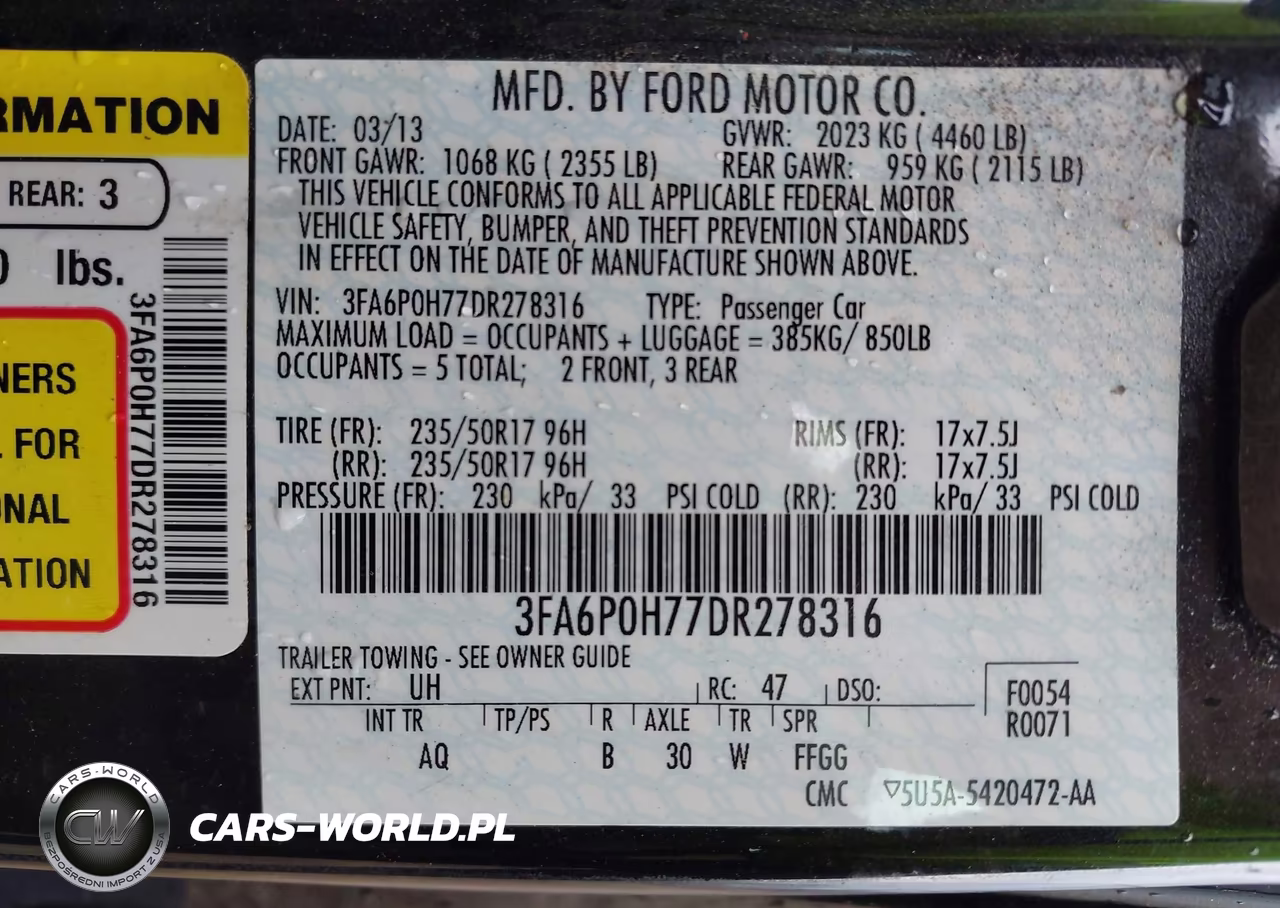 2013 Ford Fusion Se VIN:3FA6P0H77DR278316 - 9