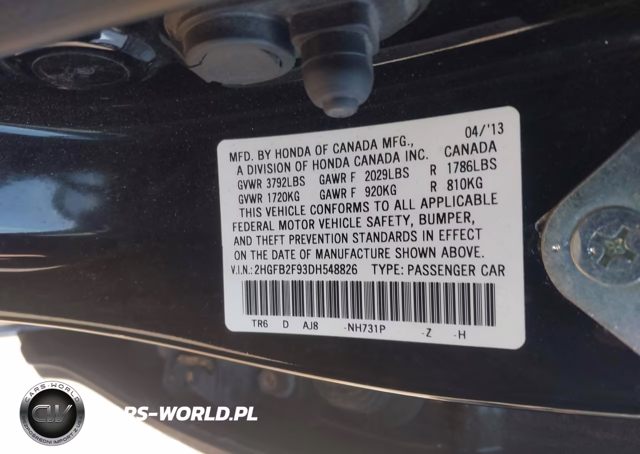 2013 Honda Civic Ex-L VIN:2HGFB2F93DH548826 - 9
