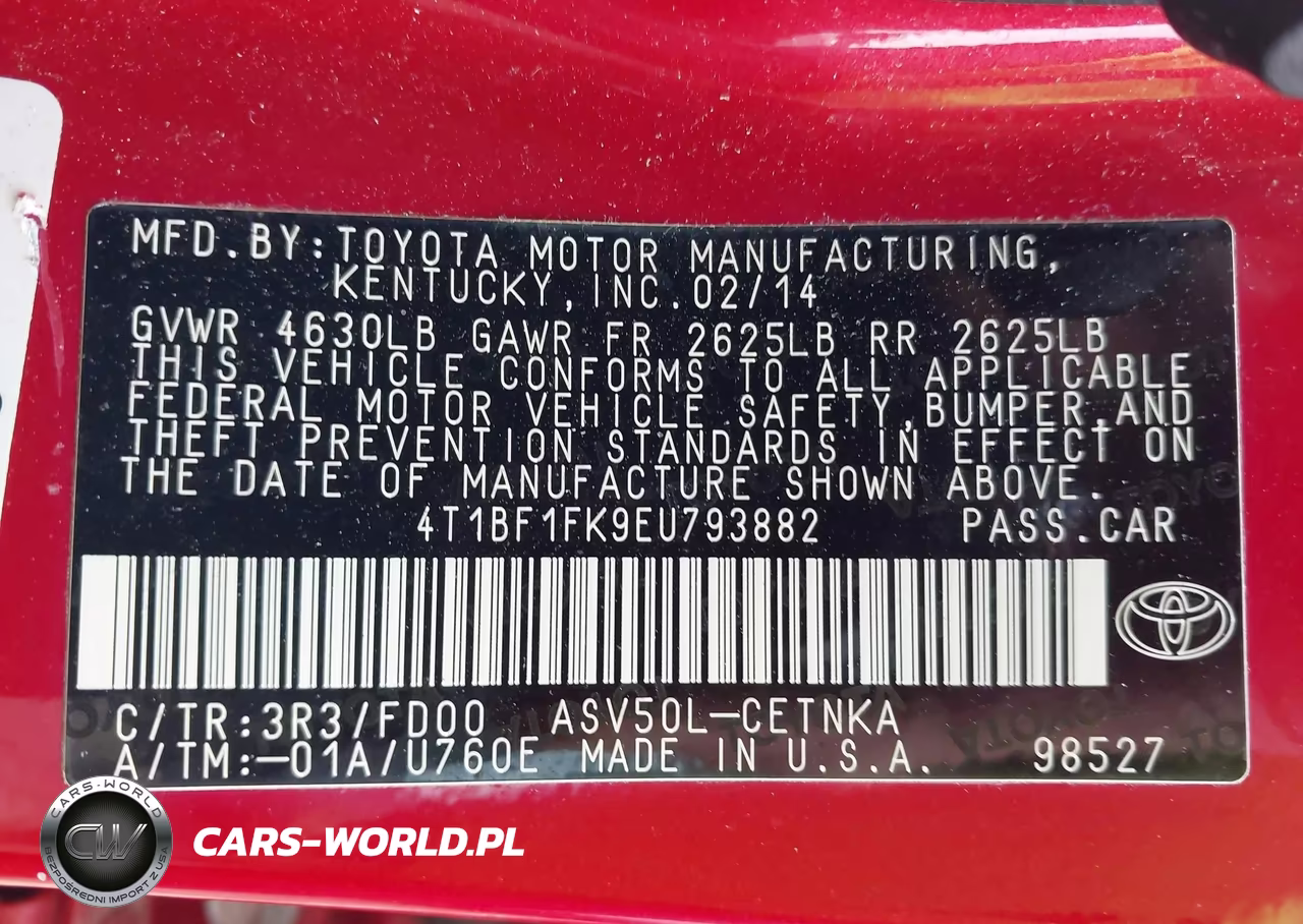 2014 Toyota Camry Le VIN:4T1BF1FK9EU793882 - 9