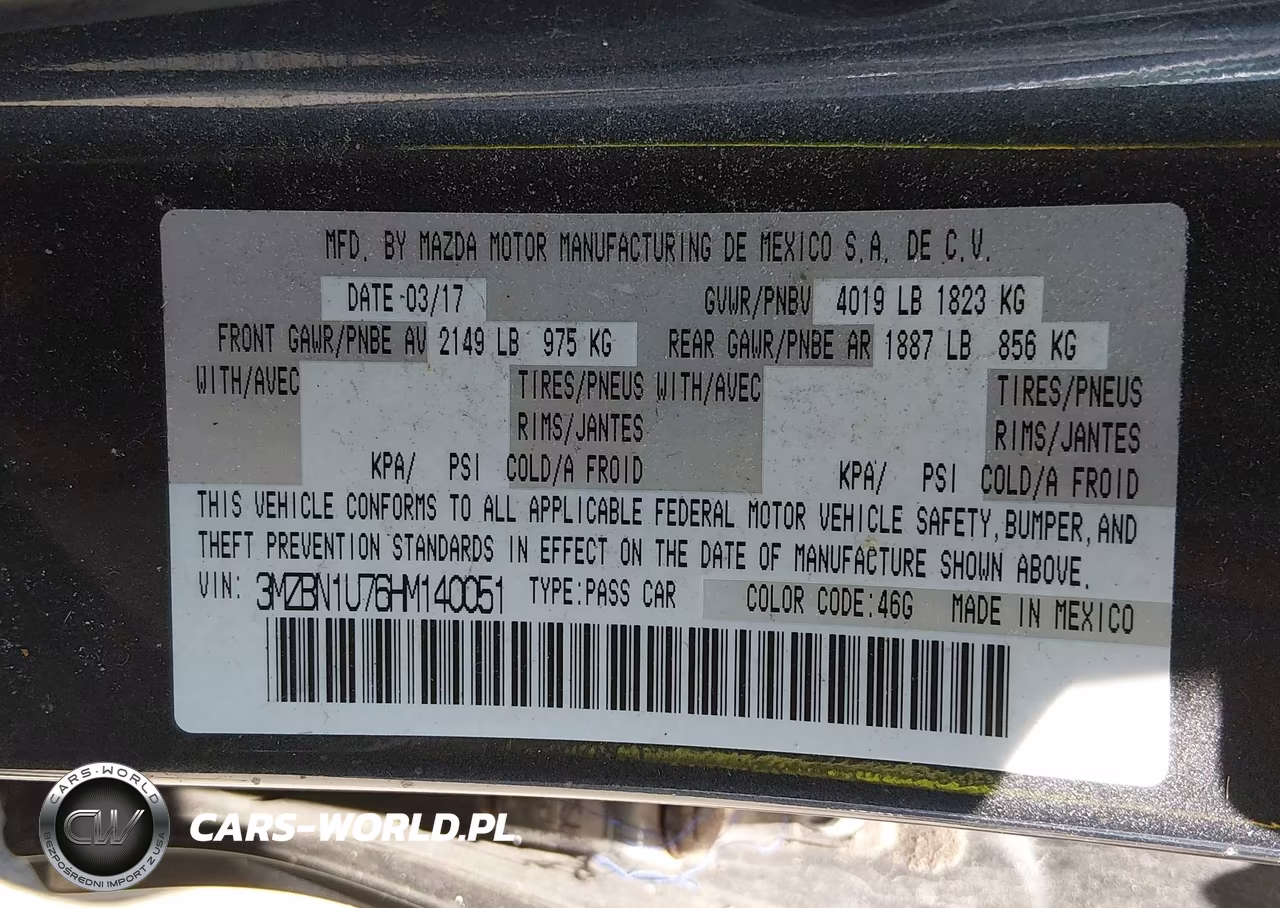 2017 Mazda Mazda3 Sport VIN:3MZBN1U76HM140051 - 9
