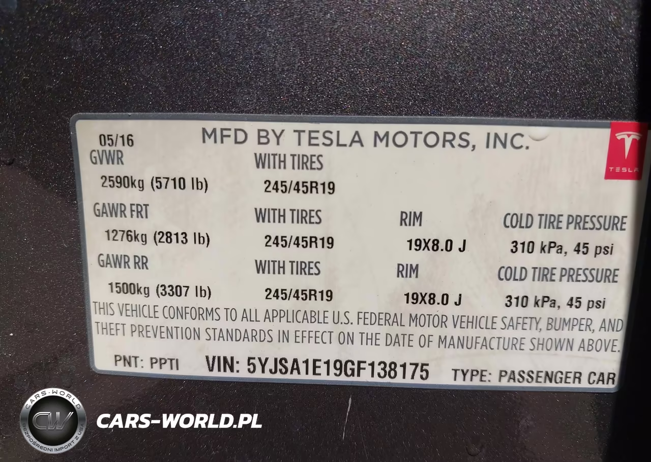 2016 Tesla Model S 60-70-75-85 VIN:5YJSA1E19GF138175 - 9