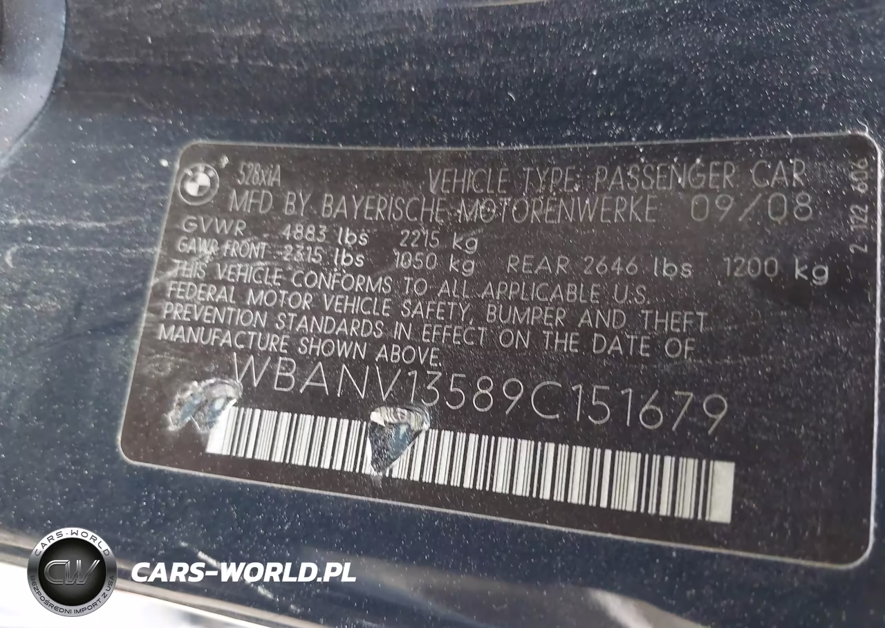2009 BMW 528I xDrive VIN:WBANV13589C151679 - 9