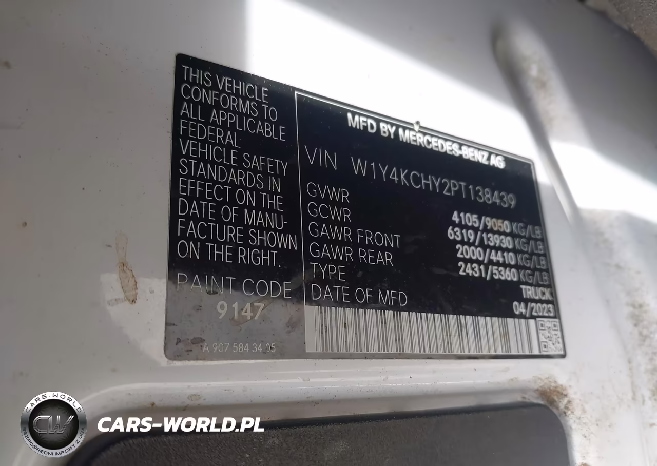 2023 Mercedes-Benz Sprinter 2500 High Roof 4-Cyl Diesel VIN:W1Y4KCHY2PT138439 - 9