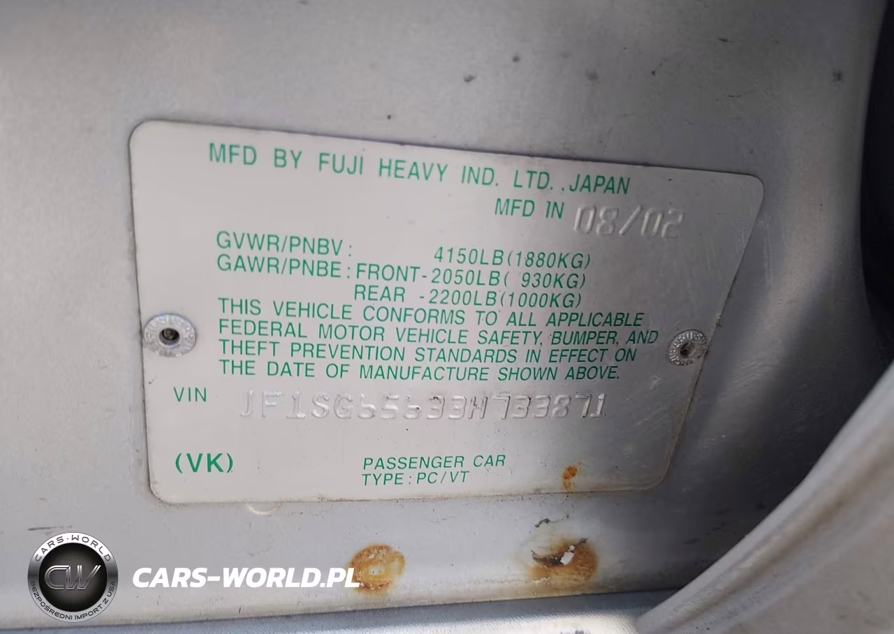 2003 Subaru Forester Xs VIN:JF1SG65633H733871 - 9