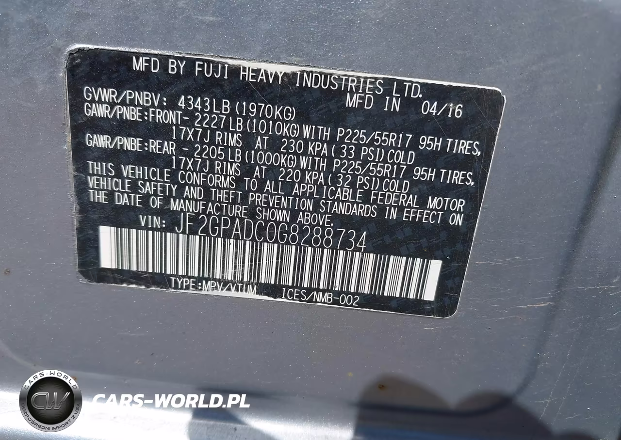 2016 Subaru Crosstrek 2.0I Premium VIN:JF2GPADC0G8288734 - 9