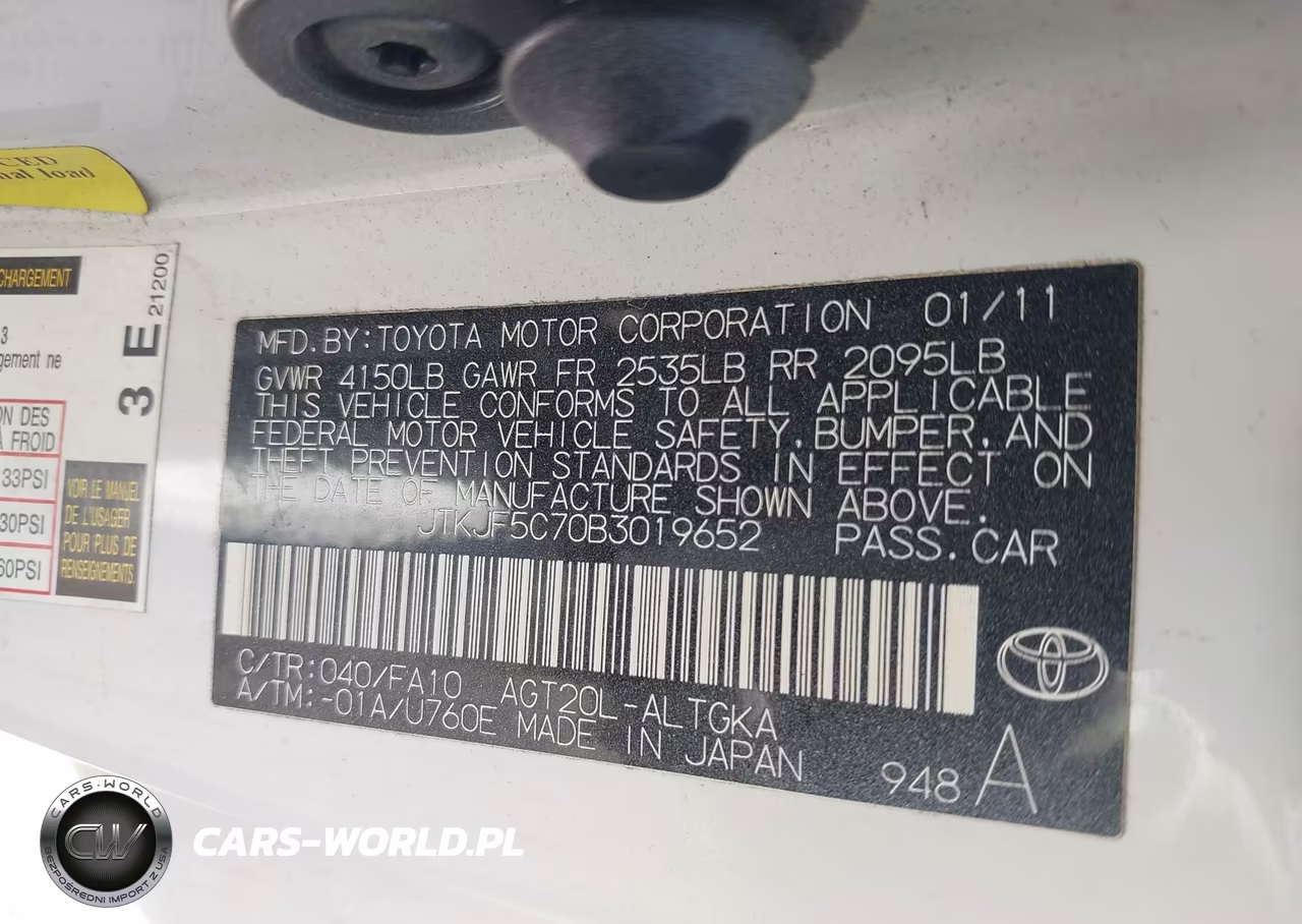 2011 Scion Tc VIN:JTKJF5C70B3019652 - 9