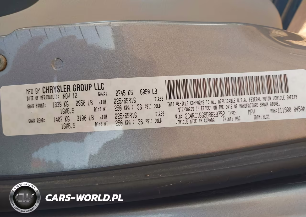 2013 Chrysler Town & Country Touring VIN:2C4RC1BG9DR629752 - 9