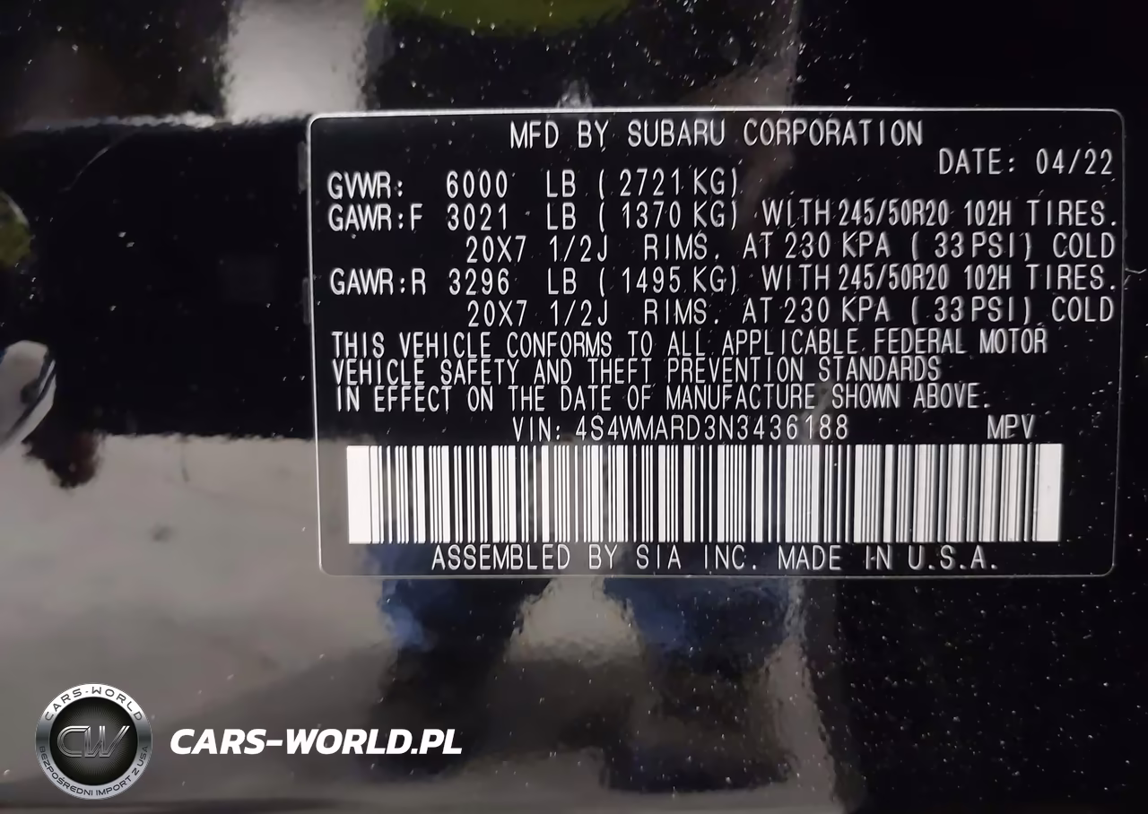 2022 Subaru Ascent Touring VIN:4S4WMARD3N3436188 - 9