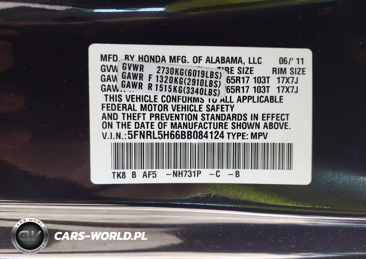 2011 Honda Odyssey Ex-L VIN:5FNRL5H66BB084124 - 9