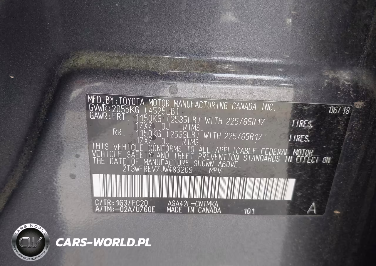 2018 Toyota Rav4 Xle VIN:2T3WFREV7JW483209 - 9