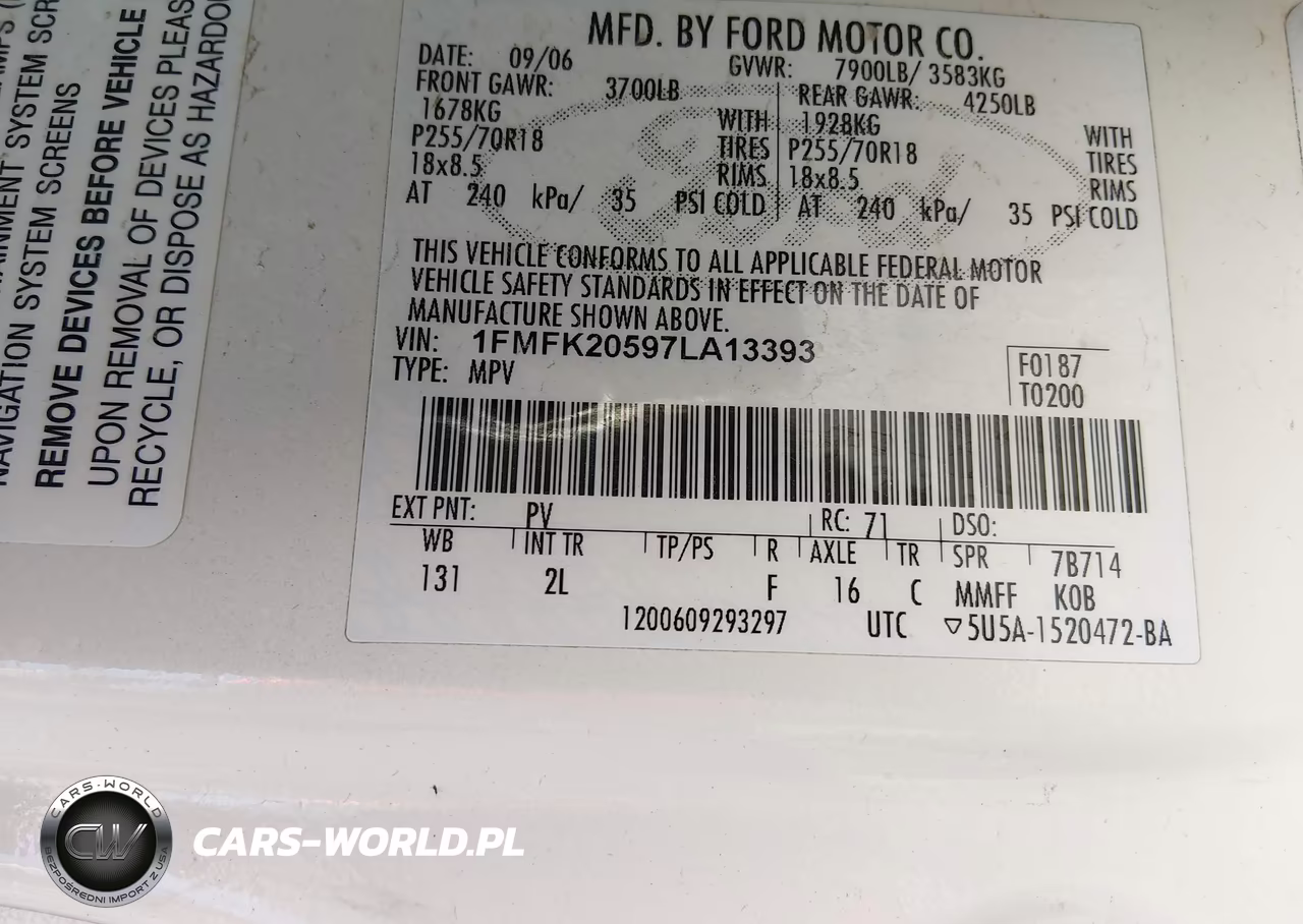 2007 Ford Expedition El Limited VIN:1FMFK20597LA13393 - 9
