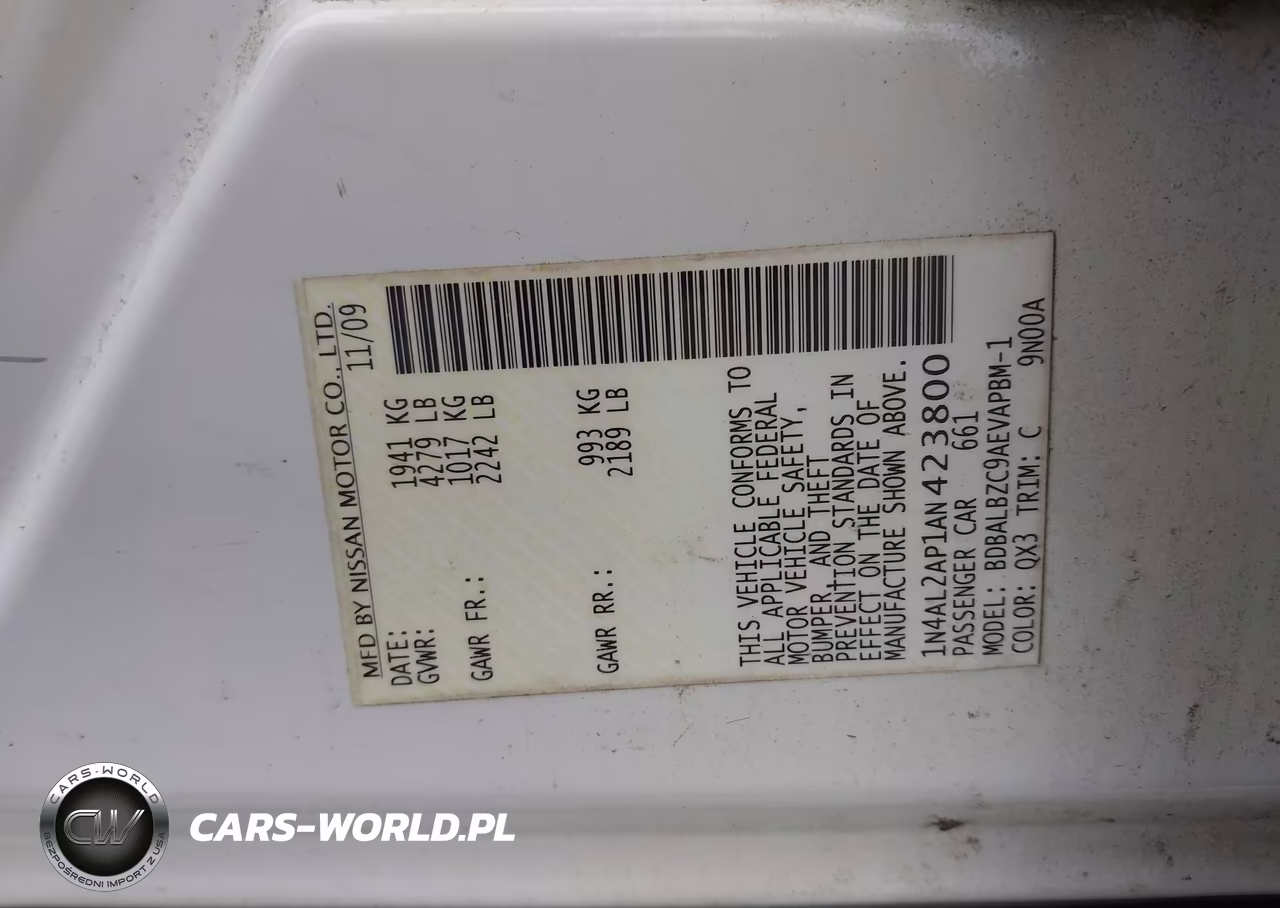 2010 Nissan Altima 2.5 S VIN:1N4AL2AP1AN423800 - 9