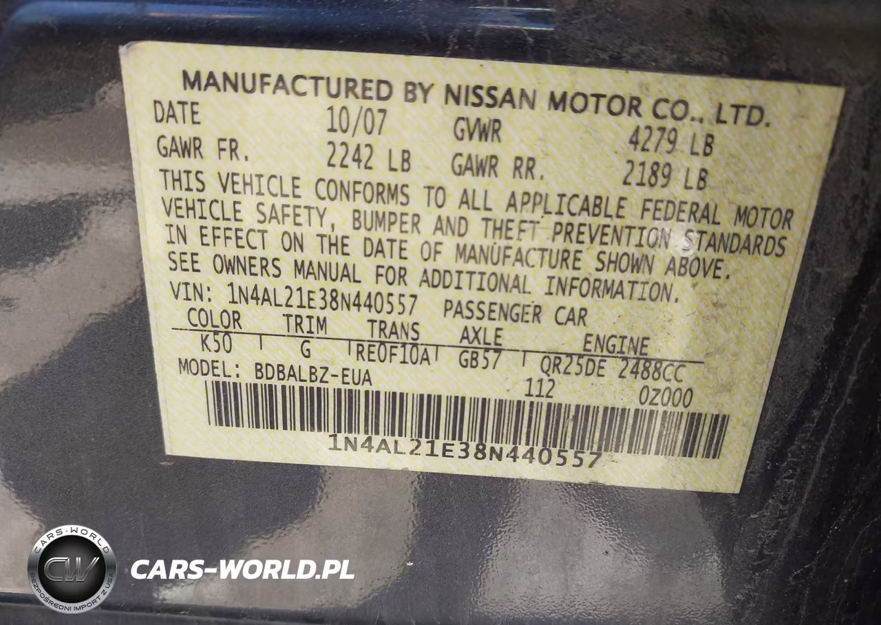 2008 Nissan Altima 2.5-2.5S VIN:1N4AL21E38N440557 - 9