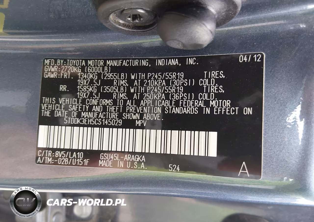 2012 Toyota Highlander Limited V6 VIN:5TDDK3EH5CS145029 - 9