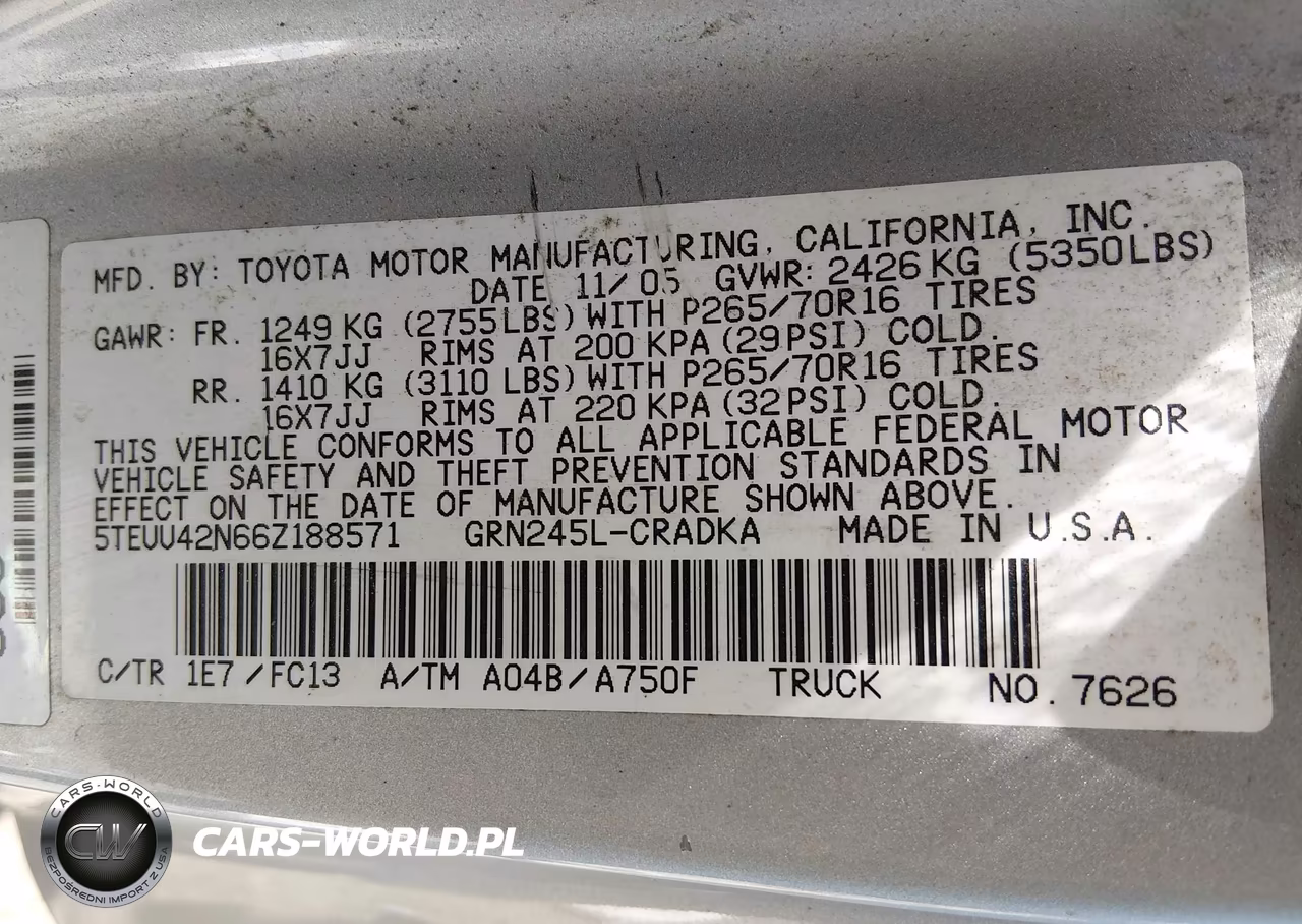2006 Toyota Tacoma Base V6 VIN:5TEUU42N66Z188571 - 9