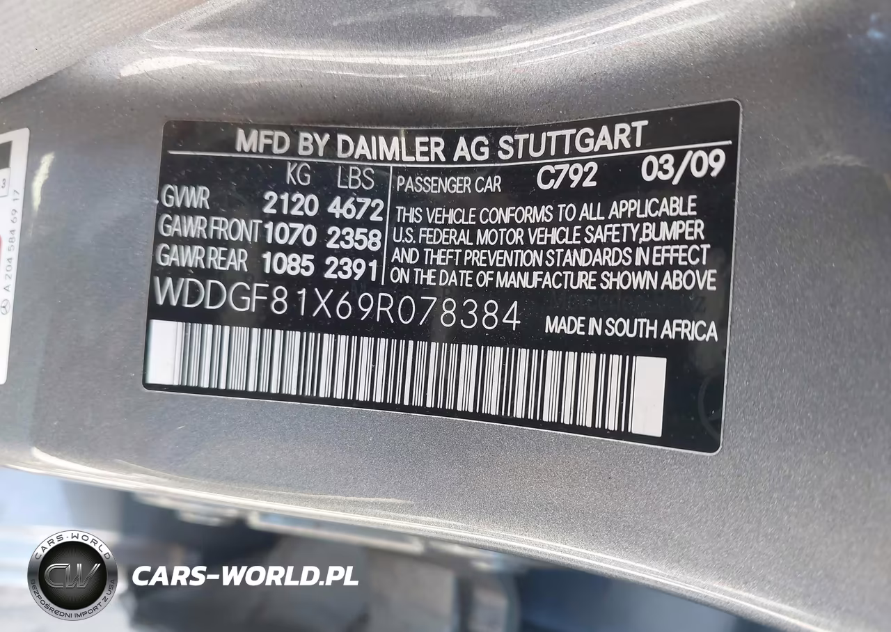 2009 Mercedes-Benz C 300 Luxury 4Matic-Sport 4Matic VIN:WDDGF81X69R078384 - 9