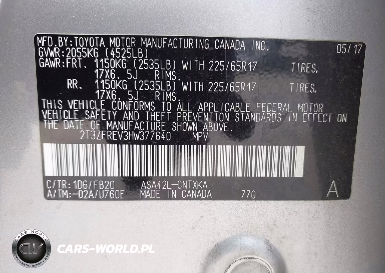 2017 Toyota Rav4 Le VIN:2T3ZFREV3HW377640 - 9