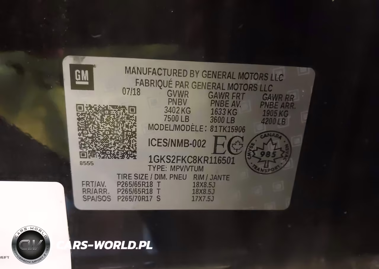 2019 GMC Yukon Xl Sle VIN:1GKS2FKC8KR116501 - 9
