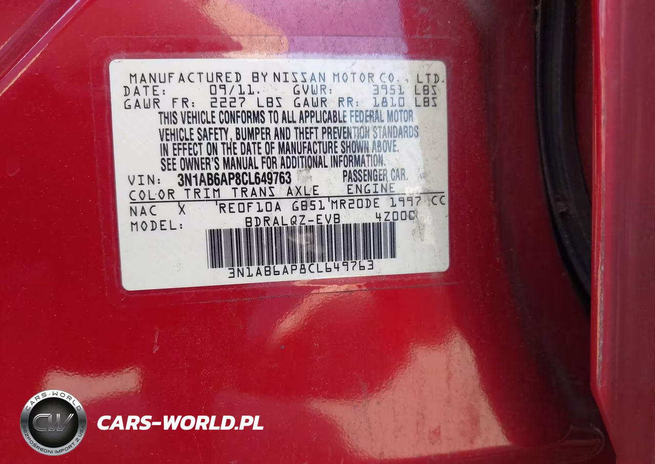 2012 Nissan Sentra 2.0 VIN:3N1AB6AP8CL649763 - 9
