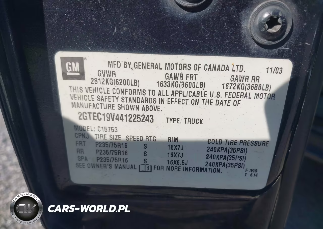 2004 GMC Sierra 1500 Sle VIN:2GTEC19V441225243 - 9