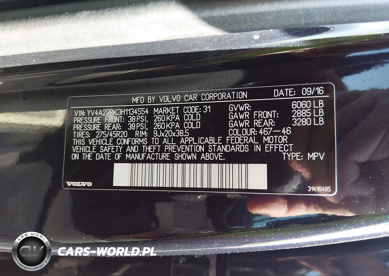 2017 Volvo Xc90 T6 Momentum VIN:YV4A22PK3H1134554 - 9