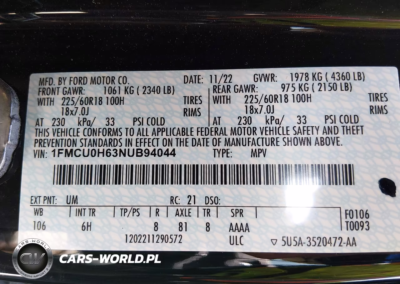 2022 Ford Escape Sel VIN:1FMCU0H63NUB94044 - 9